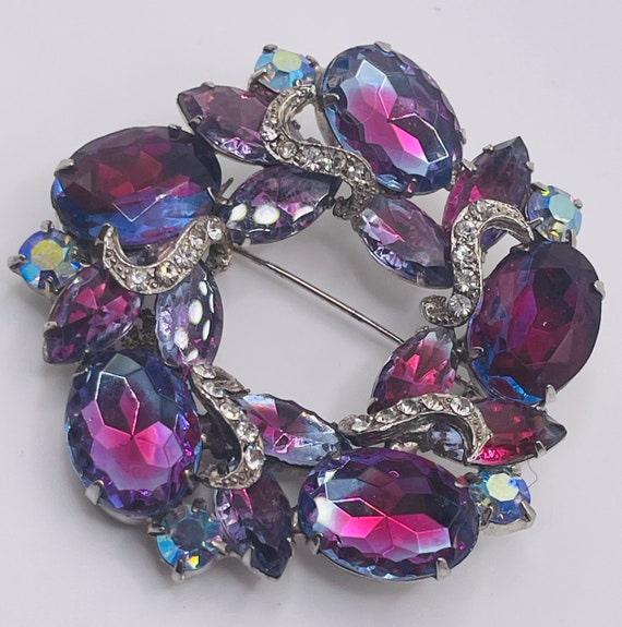 Faceted Purple Watermelon Style Juliana & Clear Rh