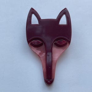 Great Gift Idea LEA STEIN Figural Ornate Burgandy Sly Fox Brooch
