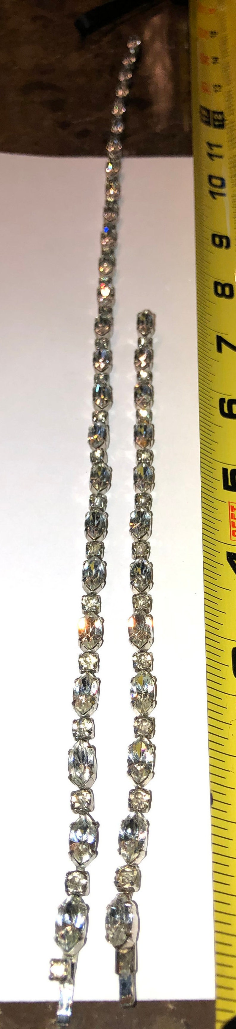 1950s Vintage Unsigned CLEAR Rhinestone Glass Rhodium Based Necklace /& Bracelet Stunning Beauty Ready for the Upcoming Holidays!
