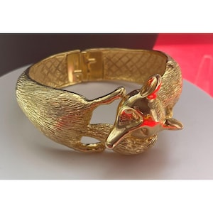 Pulsera con bisagras de zorro de Castlecliff en tono dorado vintage ¡Una belleza del pasado!