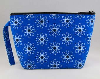 Atoms Blue Makeup Bag - Accessory - Cosmetic Bag - Pouch - Toiletry Bag - Gift