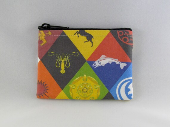 Game Of Thron-es Zipper Coin Purse Canvas Wallet Bag Change Purse Pouch Key Holder With Strap
