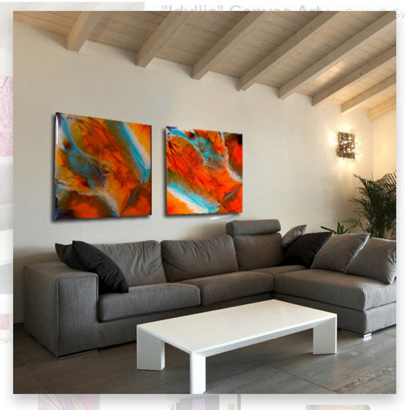 Extra Large Wall Art Oversize Print Abstract Diptych Etsy