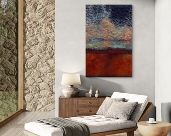 Rustic Abstract Metal Print: Industrial Wall Art, 30x40