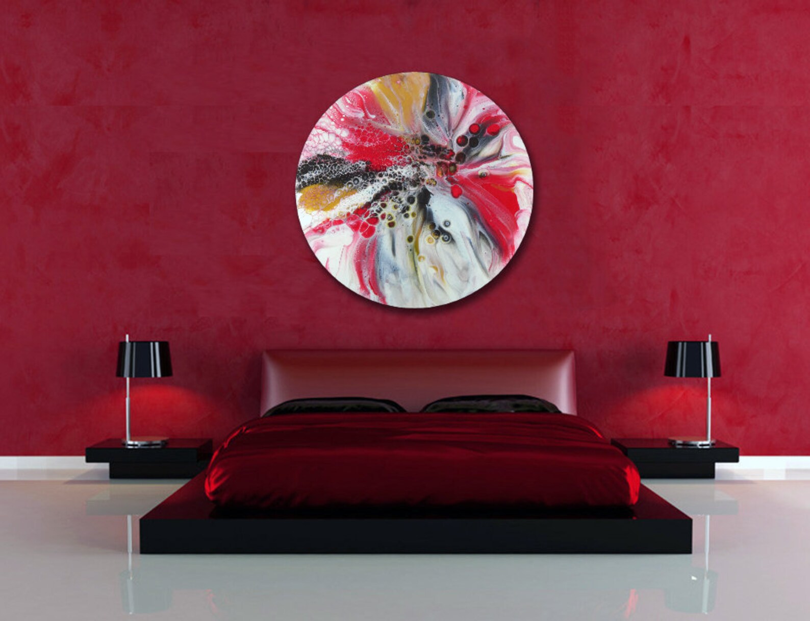 Large Round Abstract Resin Art Painting or Table Top | Etsy