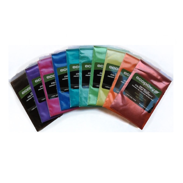 ALL 3 SETS, 10 Color Sampler Pack of EcoPoxy Metallic Pigments