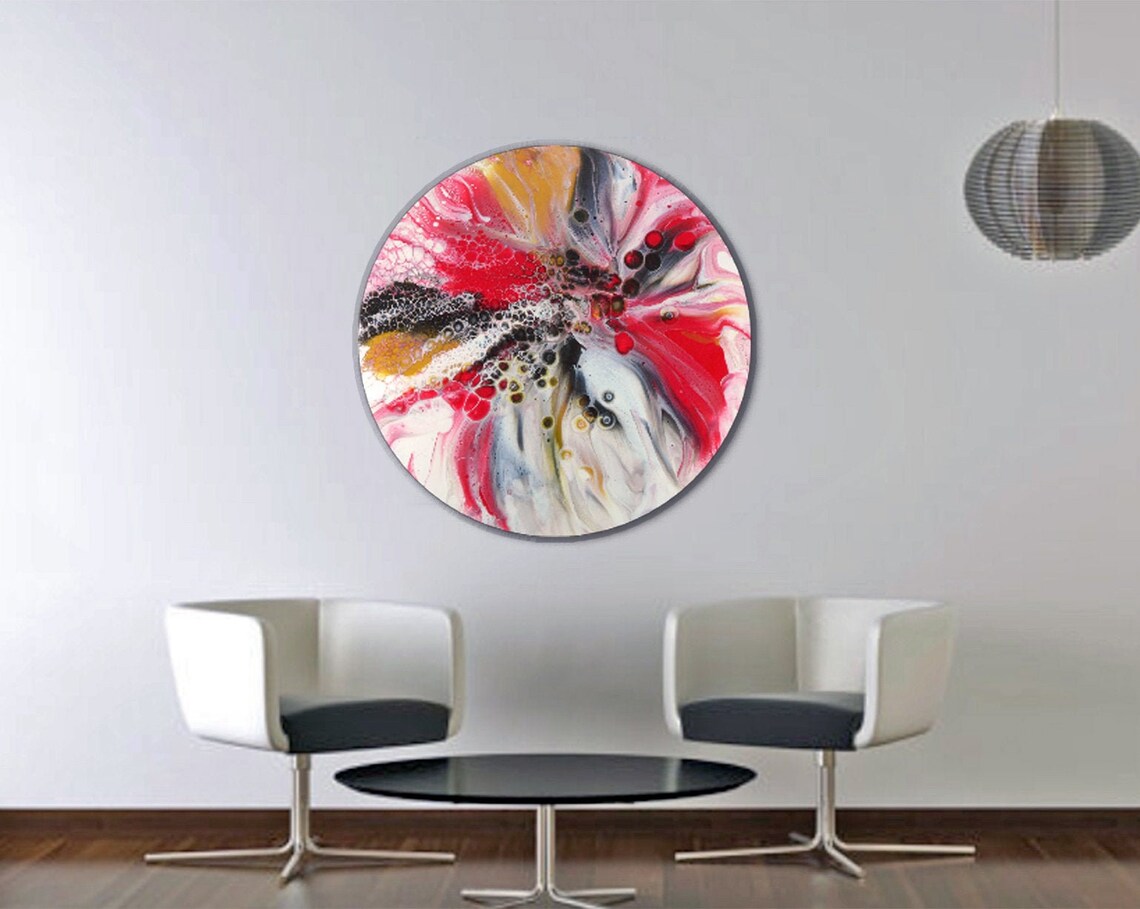 Large Round Abstract Resin Art Painting or Table Top | Etsy
