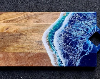 Ocean Charcuterie Board | Acacia Wood and Epoxy Resin