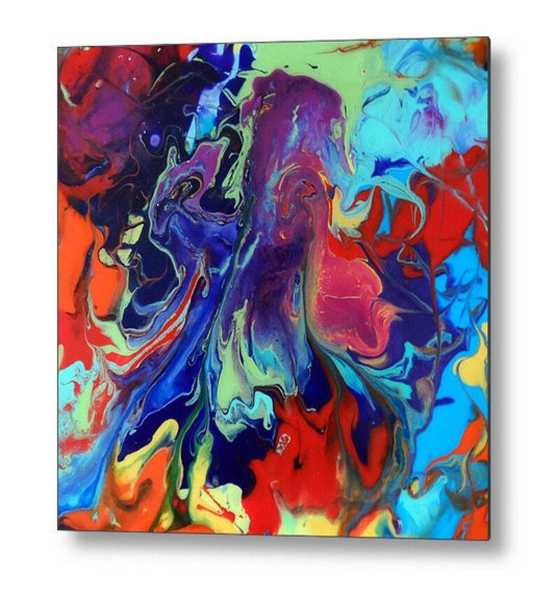Colorful Abstract Metal Art Metal Art Print Extra Large Etsy