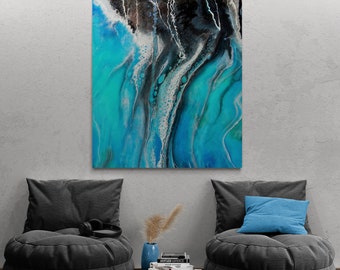 Sea of Love Resin Artist Embellished Print on Canvas