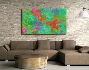 Colorful Abstract, Epoxy Resin Hand Embellished Canvas Print, Limited Edition