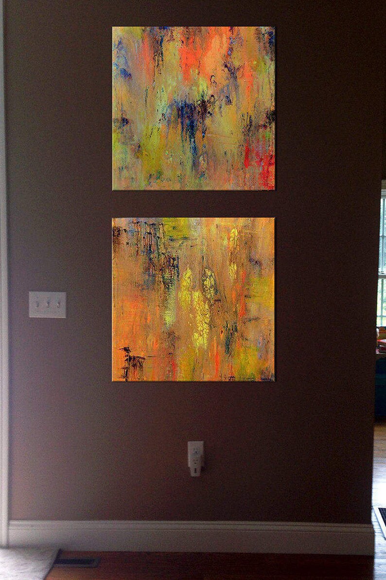 Diptych Abstract Original Resin Art Painting Canvas large | Etsy