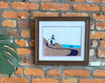 Punta Gorda Lighthouse Fine Art Print - Original Silk Screen Print, Signed Limited Edition