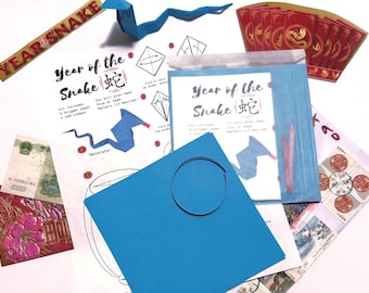 Kit de actividades de serpiente de origami: Manualidad para el Año Nuevo Chino