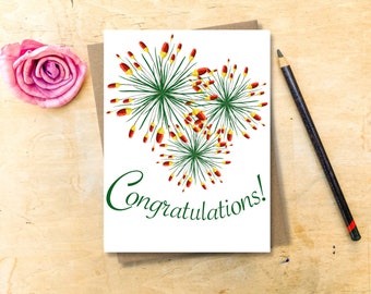 Congratulations Card with Fireworks for Graduatation or Special Achievement
