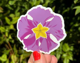 Primrose Die Cut Vinyl Sticker: Floral Water Bottle Decal