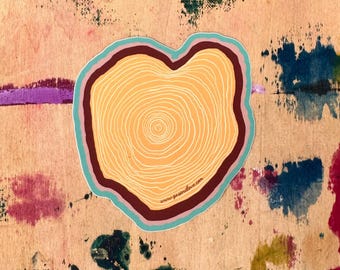 Vinilo con forma de corazón: calcomanía para amantes de la naturaleza para portátil y botella de agua.
