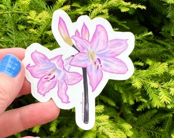 Adhesivo de vinilo troquelado con diseño de mujer desnuda y flor rosa: ideal para botellas de agua, portátiles o coches.