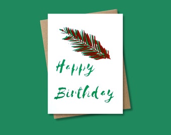 Tree and Forest Lover Birthday Card For Him, Hand Screen Printed Birthday Card for Lumberjack, Outdoorsman, Hunter, Arborist, or Forester