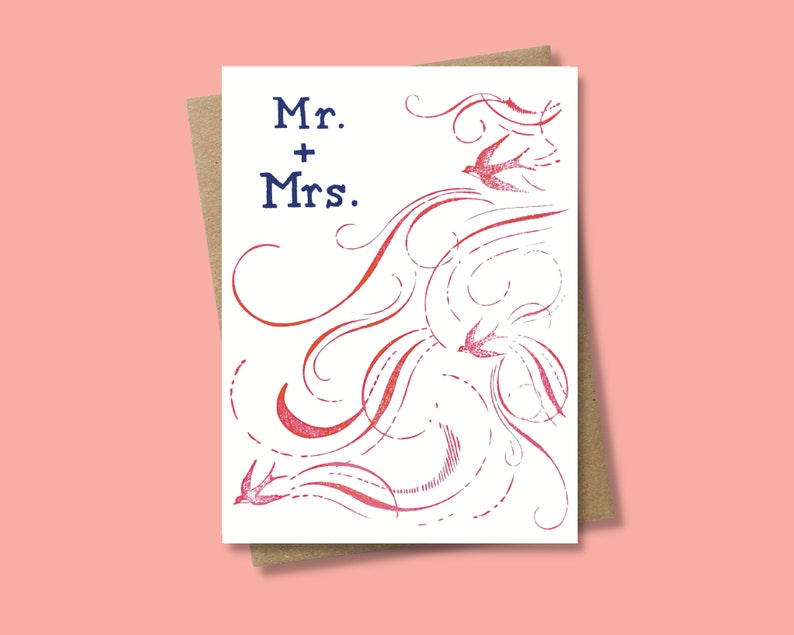 Love Birds Wedding Card: Handmade Anniversary or Engagement Card - Etsy