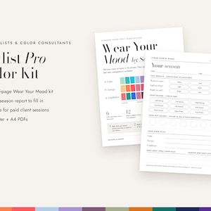 Stylist Pro Color Analysis Kit, 12 Season Draping Frames, Client Report (PDF)