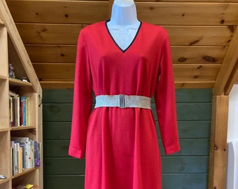 Vintage dress | 1960s R&K Originals dress, vintage shift dress, red knit dress, vintage knit dress