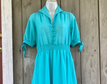 1970s dress, fit and flare dress, vintage knit dress