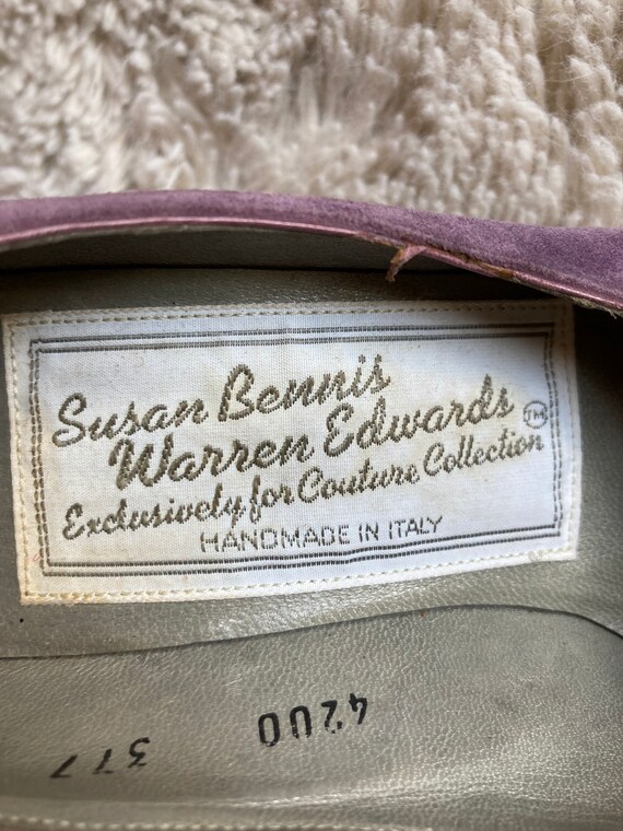 1970s 80s Susan Bennis Warren Edwards lilac suede… - image 3