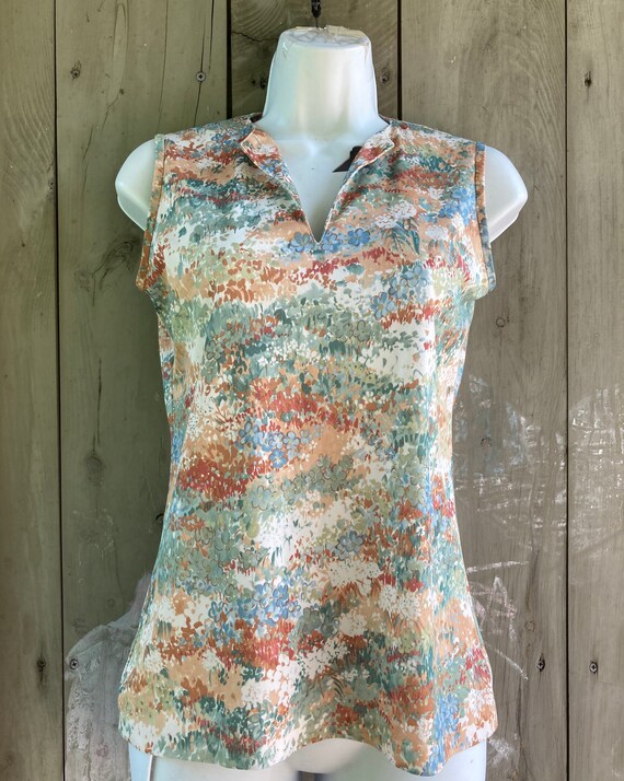 Vintage top | 1960s shell top, vintage sleeveless… - image 2