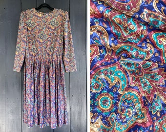 1990s dress, Bedford Fair paisley dress