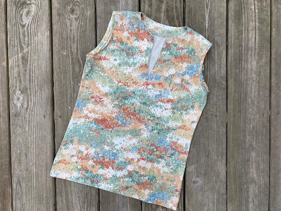 Vintage top | 1960s shell top, vintage sleeveless… - image 1