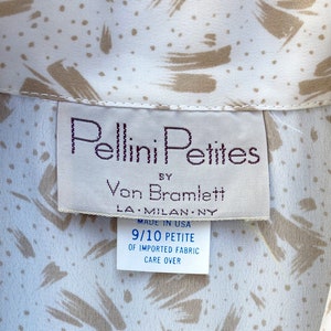 Pellini Petites 80s does 40s beige and white wrap front dress image 4