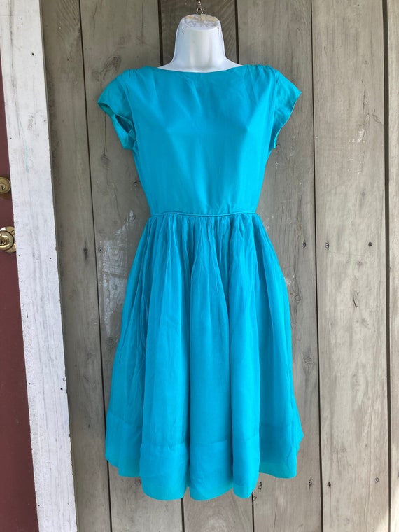1960s Party Dress with Gold Sequin Bodice
