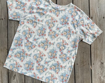 1990s Talbots floral cotton T shirt