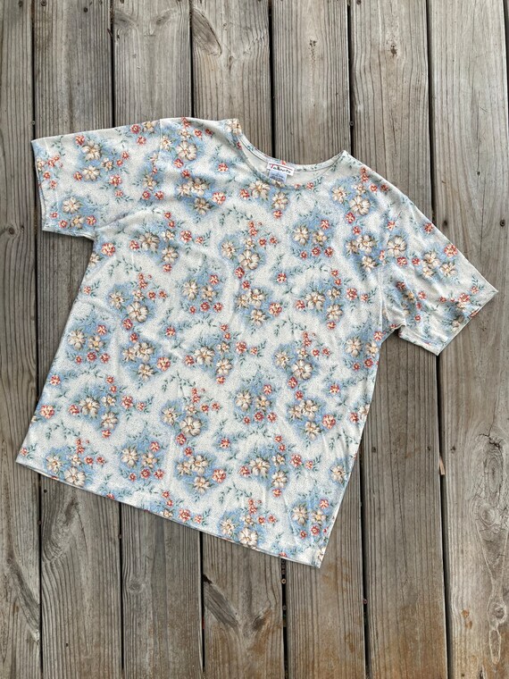 1990s Talbots floral cotton T shirt