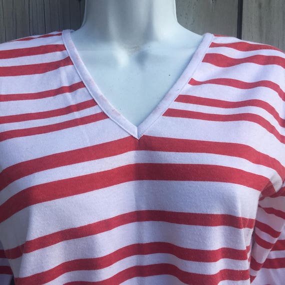 Vintage top | 1980s Pierre Richard red and white … - image 3