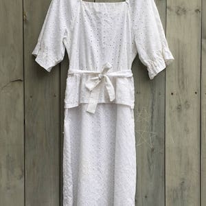 Vintage dress 80s lace dress, vintage white lace dress, eyelet dress, Jerrie Lurie dress image 3