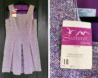 1960s Summit of Boston purple tweed jumper dress