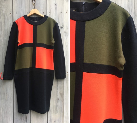 Vintage dress | 90s color block dress, vintage co… - image 1