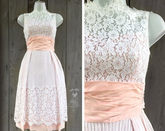 Vintage dress | 1960s lace dress, midcentury party dress, vintage party dress, white lace dress, vintage lace dress, vintage prom dress