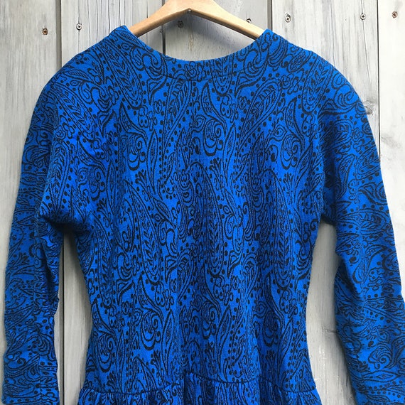 Vintage dress | 1980s knit dress, blue knit dress… - image 3