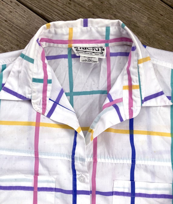 1980s Ricki rainbow check button down shirt - image 5