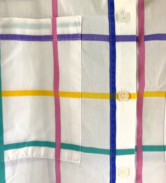 1980s Ricki rainbow check button down shirt - image 3