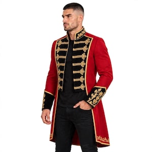 Disfraz de soldado cascanueces para adultos, chaqueta militar roja, negra y dorada, traje de cosplay de soldado de juguete navideño DISFRAZ DE NAVIDAD