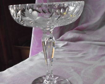 Vintage Brilliant Cut Glas Kompott, frühes amerikanisches Hochzeitsgeschenk