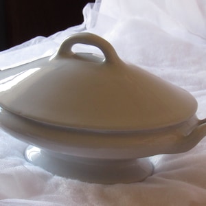 Antique/ Vintage Ironstone, Covered Dish, Serving Dish Vegetable Dish, Gelson Bros, Hanley England, Tureen, Imperial White Granite, 1867.
