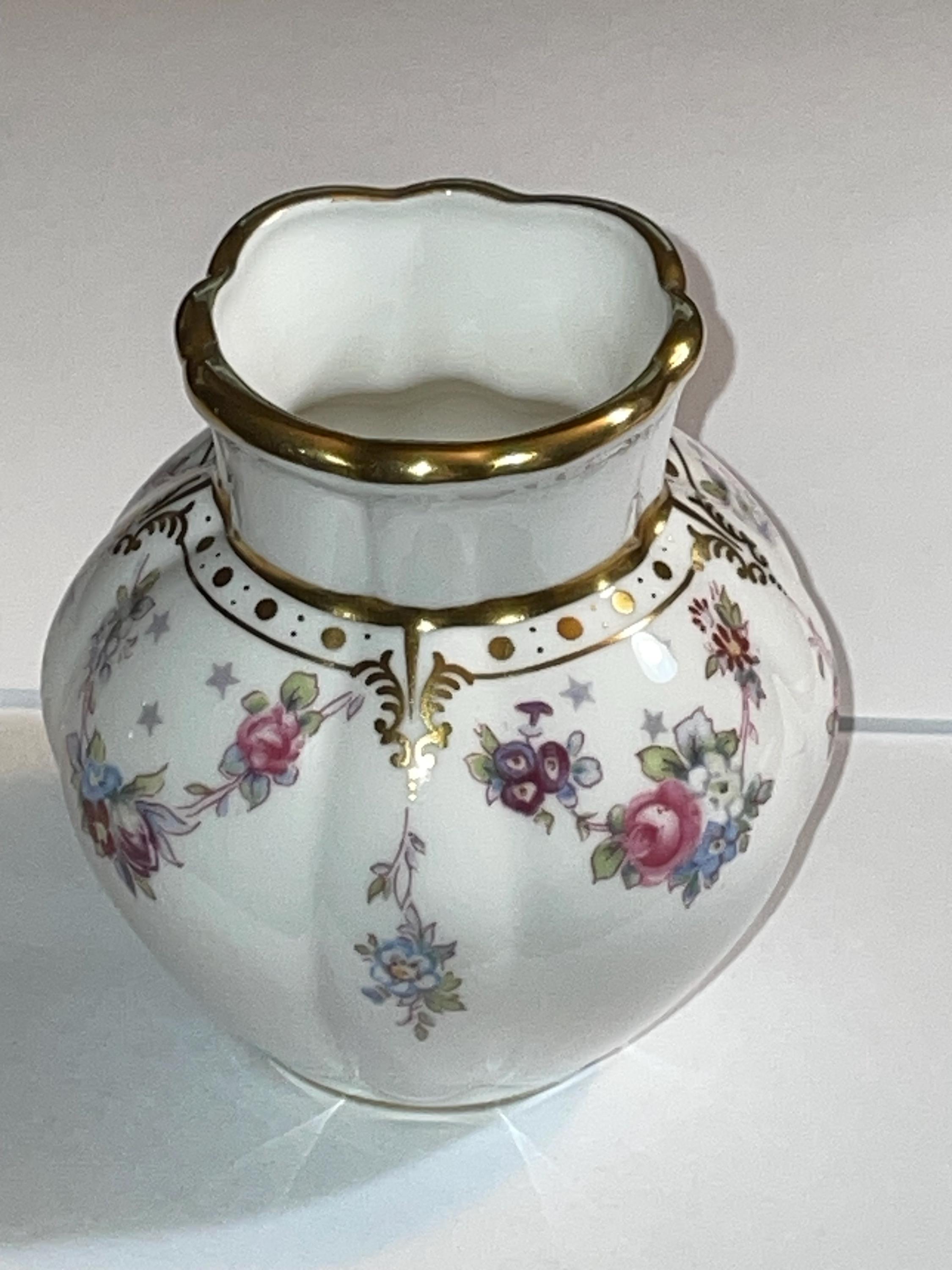 Royal Crown Derby, Royal Antoinette, Small 3” Tall Pot Vase, Fine