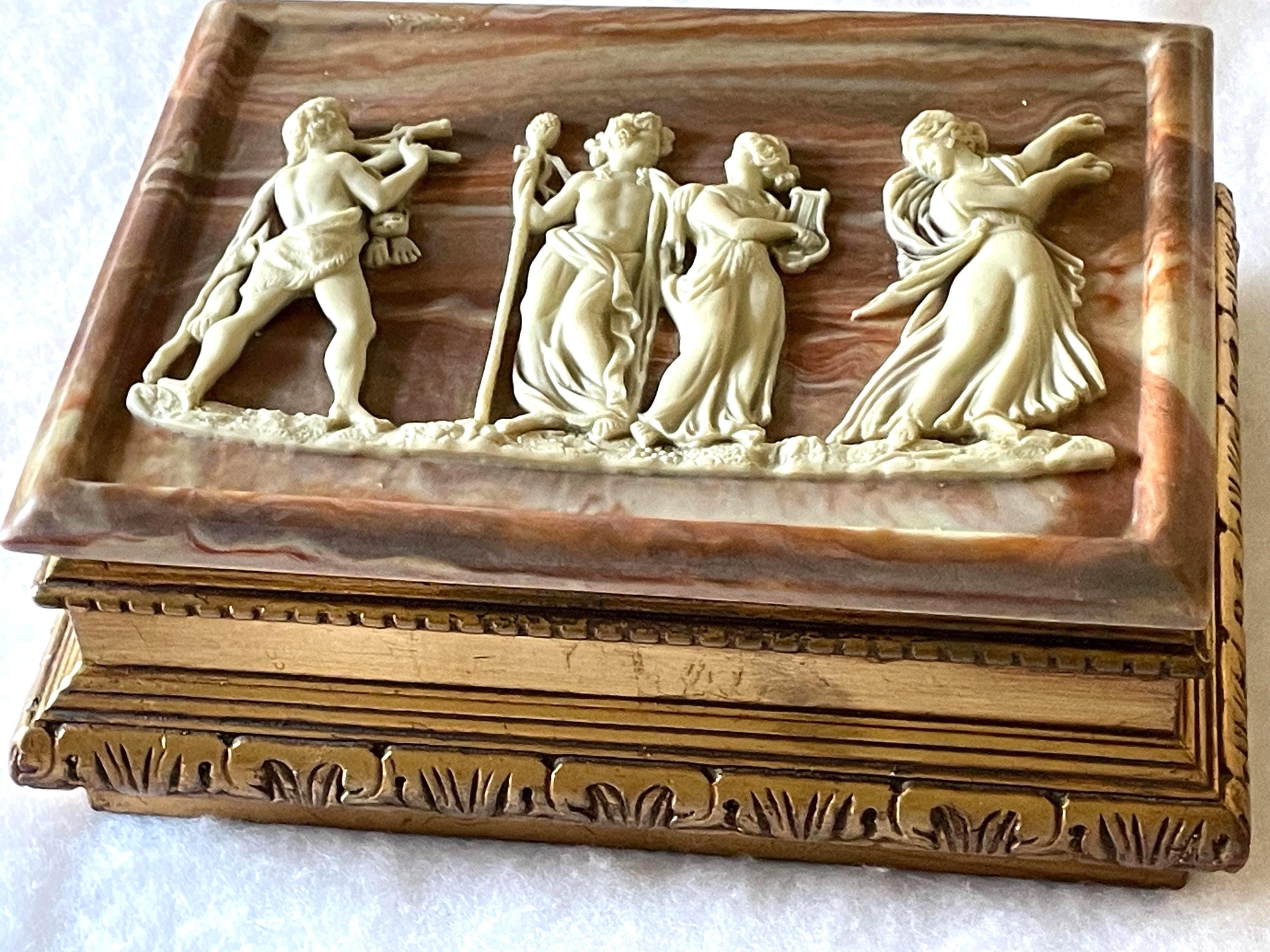 Vintage Large Incolay Stone Jewelry Box, 1980-90s,” Dance of the ...