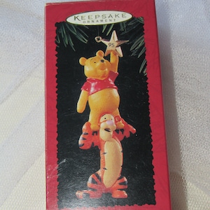 Hallmark Keepsake Ornament, Winnie the Pooh and Tigger, 1995, Walt Disney, Handcrafted, Christmas Ornament, Collectible Ornament, IOB