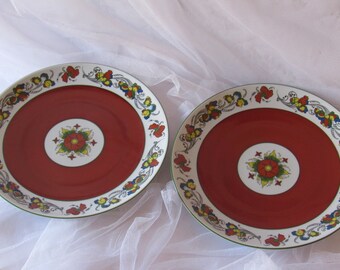 Platos antiguos, platos noruegos, Porsgrund, escandinavos, diseño de boda, pintados a mano, estilo nórdico, decoración de pared, 9 y 1/4", coleccionables